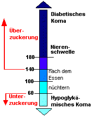 Schaubild: Blutzuckerwerte und ihre Auswirkungen